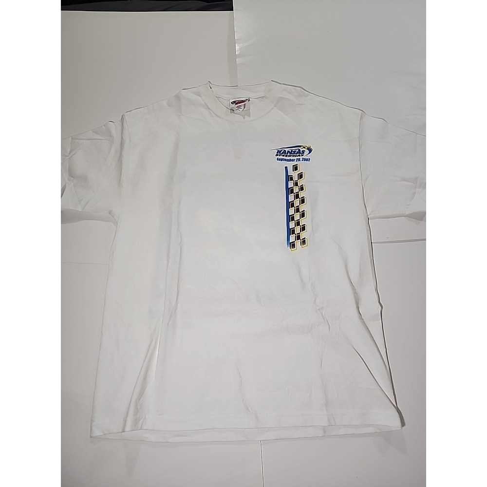 ISC 2002 Kansas Speedway Graphic White T Shirt‎ Size XL Protection One 400